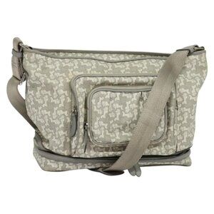 Authentic CELINE Sulky Shoulder Bag PVC Gray Silver